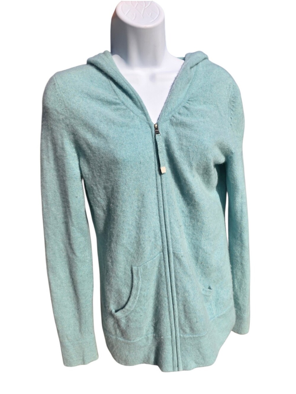 Mid 2000s Banana Republic Cashmere Hooded Zip Up Sweater- M